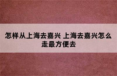 怎样从上海去嘉兴 上海去嘉兴怎么走最方便去